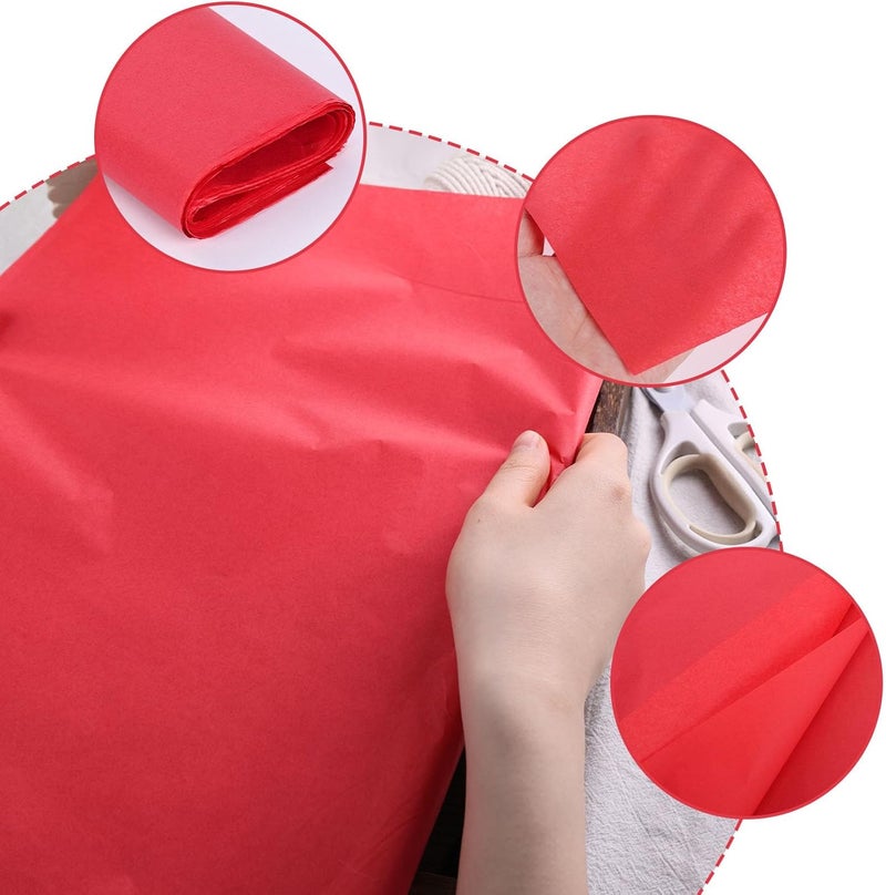 Koogel 120 Sheets Red Tissue Paper Bulk, 14 x 20 Inch Gift Wrapping Paper for Christmas Wedding Birthday DIY Craft Project - Image 4